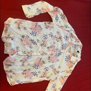 Floral button down top